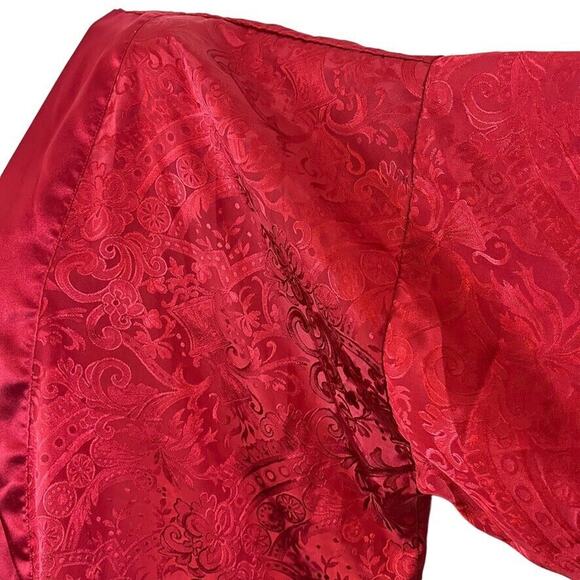 Victorias Secret Gold Label Vintage Red Satin Floral Sleepwear Lounge Robe O/S - Picture 10 of 16